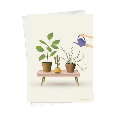 Greeting card with houseplants