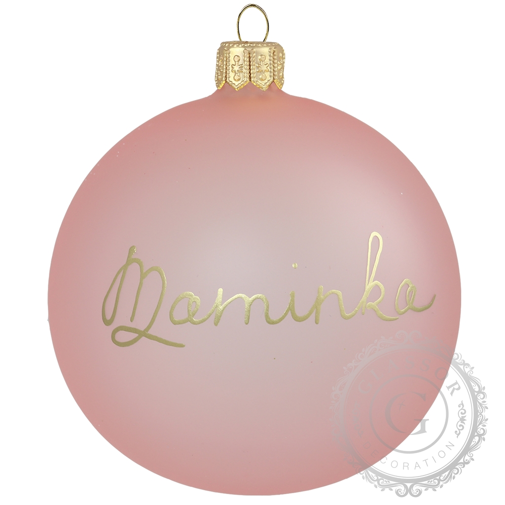 Personalised Christmas tree ball with name pink | Decor-by-Glassor.cz