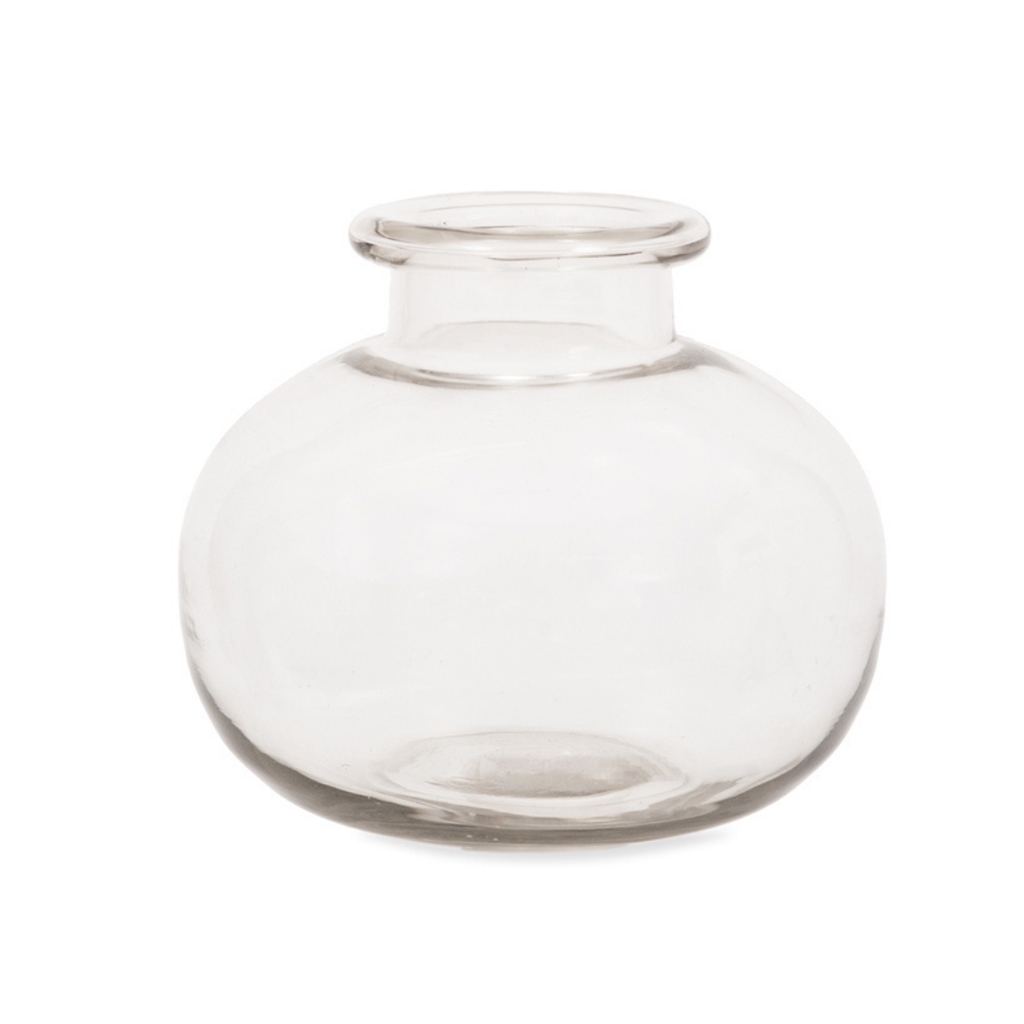 Large sturdy round glass vase DecorbyGlassor.cz