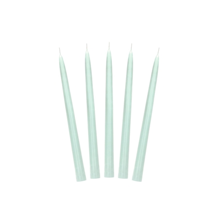 Set of taper candles in sage green colour